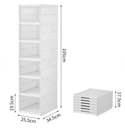 ORGANIZADOR DE ZAPATOS CON TAPAS Y PUERTAS 6 NIVELES